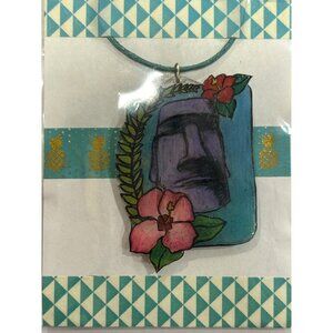 Tiki Head Easter Island Necklace Resin Hawaiian Themed Summer Tropical Party New